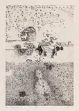 Tan Swie Hian, "The Sound of Sutra". Lithography on paper. Inscription at the bottom, titled in Chinese ... jing, signed and dated Chen Ruixian '89, and with a dedication in English: Erika and..., "The Sound of Sutra". Lithography on paper. Inscription at the bottom, titled in Chinese ... jing, signed and dated Chen Ruixian '89, and with a dedication in English: Erika and Mario with love, Swie Hian 4.1.1990 and A / 8. Framed and glazed