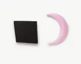 C. O. Paeffgen, Die Nacht und der Mond, 1989, 2-part work: each acrylic on modelling clay