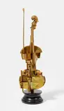 Arman, Cubist Violin, 2002, Bronze alloyed with brass. On marble plinth. Overall dimensions