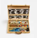 Arman, Paintbox, 1966/1970, 4 accumulations of artist's materials in polyester resin, 2 silkscreens on Plexiglas, 1 offset lithograph on card, 1 original etching on card. From
