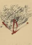Antoni Tàpies, Image IV. Black Strokes above Sign, 1969, Acrylic and charcoal on paper