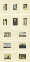 Hans-Peter Feldmann, Klassiker-Gemälde, 1978, 12 offset prints, watercoloured, on paper. Each