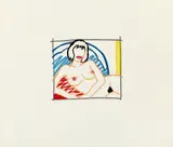 Tom Wesselmann, Monica nude with yellow curtain, 1991, Colour silkscreen on card