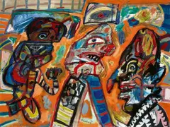 Lucebert, Die Narren, 1967, Oil on canvas