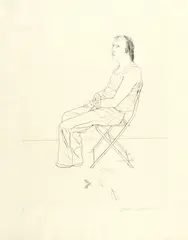 Mo with five leaves by David Hockney, 1971, Etching on card, sold Jun 2019