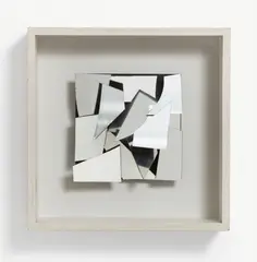 Christian Megert, Untitled, 1962/1969, Mirror object: mirror on wood in display case