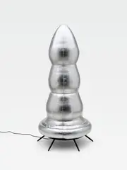 Brancusi Tree (silver) by Paul McCarthy, 2007, Self-inflating mylar fabric sculpture with integrated fan. Height approx, sold Jun 2019