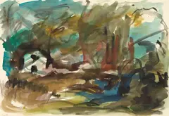 Per Kirkeby, Untitled (Læsø), 1979, Watercolour on card