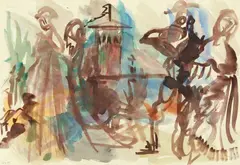 Per Kirkeby, Untitled (Læsø), 1979, Watercolour on card