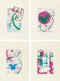 Martin Kippenberger, 23 Vierfarbenvorschläge für die Modernisierung des Rückenschwimmers, 1986, 23 colour silkscreens and title page on card. Each