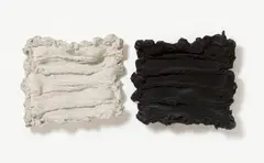 Pino Pinelli, Pittura N. B., 1993, 2-part work: each mixed media on plaster. Approx