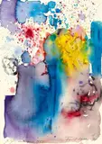 Rainer Fetting, Sylvester N.Y. new year 1999, 1999, Watercolour on card