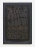 Manuel Rivera, Espejo casi negro (almost black painting), 1965, Wire netting, wire, metal on oil on wood