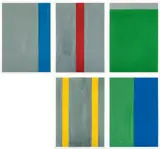 Günther Förg, Untitled, 1995, 5 works: each gouache on paper. Each