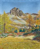 Gottardo Guido Segantini, Lagrev in autunno, 1921, Oil on canvas