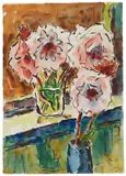Rosa Päonien by Karl Schmidt-Rottluff, 1967, Watercolour and India ink on heavy, grained watercolour laid paper, sold May 2019