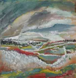 Otto Dix, Gräben vor Reims I, 1916, Gouache on packing paper