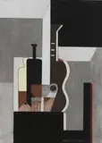 Amédée Ozenfant, Nature Morte Puriste à la Guitare, 1923/1924, Pastel chalks and graphite on smooth, thin paper. The composition (42.6 X 30.4. cm) defined linearly in pencil