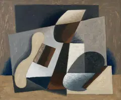 Serge Charchoune, Nature morte dite: cuillère en bois, 1943, Oil on paper, mounted on canvas