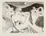 Paul Delvaux, Païolive, 1975, Colour lithograph on wove paper with publisher's watermark