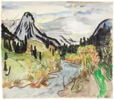 Bergbach by Erich Heckel, 1923, Watercolour and black chalk on heavy watercolour laid paper, sold May 2019