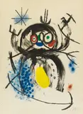 Joan Miró, L'automobiliste à moustaches, 1970, Colour etching with carborundum on wove paper