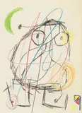 Sans Titre by Joan Miró, 1976, Colour chalk drawing on wove paper. Reverse side of the double-sided colour lithograph "Barcelona I", sold May 2019