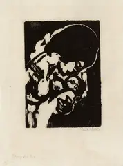 Junge Mutter by Emil Nolde, 1917, Woodcut on very thin Japan laid paper, sold May 2019