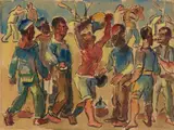 Max Pechstein, Durst I, 1925, Watercolour and brush and India ink on brownish textured paper