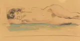 Jules Pascin, Nu allongé, Watercolour and charcoal drawing on smooth wove paper