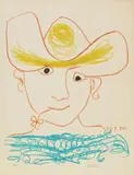 Young spanish peasant by Pablo Picasso, 1970, Colour lithograph on wove paper with watermark "ARCHES", sold May 2019