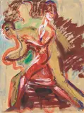 Anton Räderscheidt, Scheherazade. Verso: Figurenszene