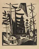Hoher Wald by Karl Schmidt-Rottluff, Woodcut on wove paper, sold May 2019