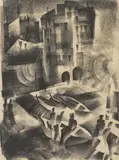 Richard Ziegler, Italienisches Hafenmotiv. Fischer am Quai