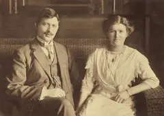 Young couple by August Sander, c. 1910, Vintage gelatin silver print, sold May 2019