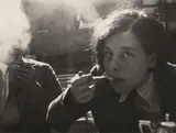 T. Lux Feininger, Untitled (Two students at the Bauhaus canteen)