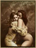 Jan Saudek, Oh - those sweet B-sisters!, 1989, Gelatin silver print hand-tinted