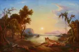 Georg Gmelin, Sunrise over the Bay of Naples, Oil on canvas