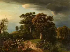 Johann Wilhelm Schirmer, Woodland Path, Oil on canvas (relined)