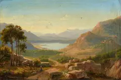Eugene von Guerard, Italian Landscape, Oil on canvas