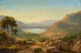 Eugene von Guerard, Italian Landscape, Oil on canvas