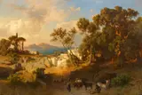 Carl Jungheim, The Bay of Naples with a View of Capri, Oil on canvas