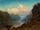 Albert Bierstadt, American Mountain Landscape, Oil on canvas