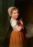 Johann Georg Meyer, Girl with a Doll, Oil on panel
