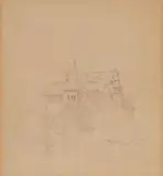 Carl Spitzweg, View of a Church, Pencil on paper