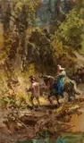 Carl Spitzweg, The Flight into Egypt, Oil on cigar box wood