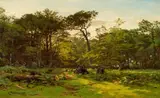 Eugen Dücker, Forest Landscape, Oil on canvas