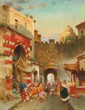 Carl Wuttke, Damascus Gate in Jerusalem, Oil on canvas