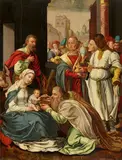 Netherlandish School 16th century, The Adoration of the Magi, Oil on panel (parquetted)