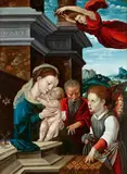 The Holy Family with Two Angels by follower of Bernard van Orley, Oil on panel, sold May 2019